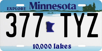 MN license plate 377TYZ