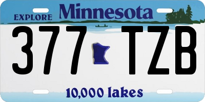 MN license plate 377TZB