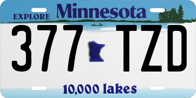 MN license plate 377TZD