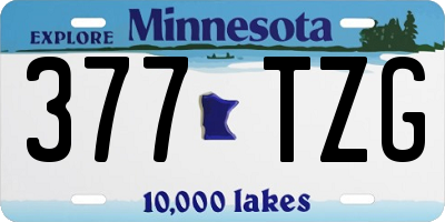 MN license plate 377TZG