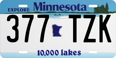 MN license plate 377TZK