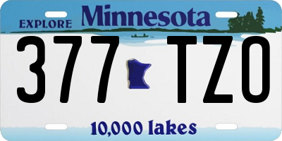 MN license plate 377TZO