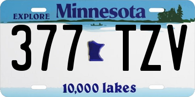 MN license plate 377TZV