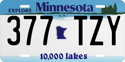 MN license plate 377TZY