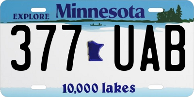 MN license plate 377UAB