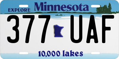 MN license plate 377UAF