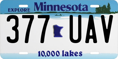 MN license plate 377UAV