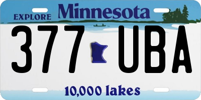 MN license plate 377UBA