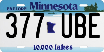 MN license plate 377UBE
