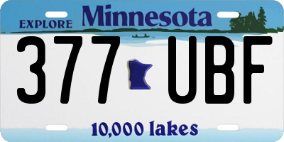 MN license plate 377UBF