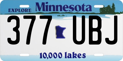 MN license plate 377UBJ