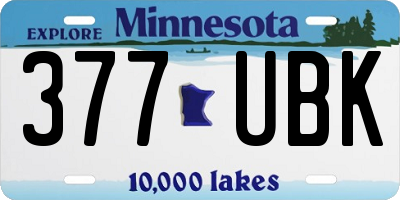 MN license plate 377UBK