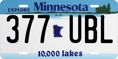 MN license plate 377UBL