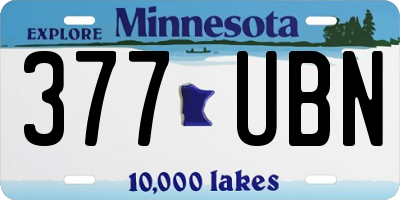 MN license plate 377UBN