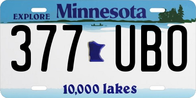 MN license plate 377UBO
