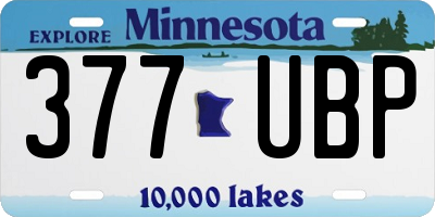 MN license plate 377UBP