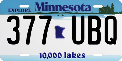 MN license plate 377UBQ