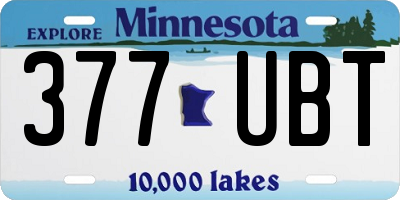 MN license plate 377UBT