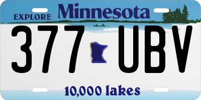 MN license plate 377UBV