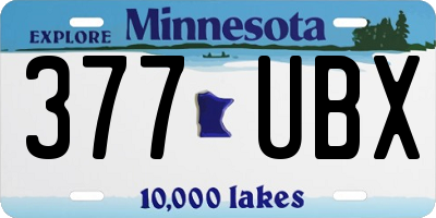 MN license plate 377UBX