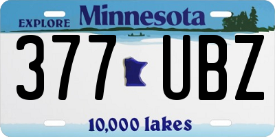 MN license plate 377UBZ