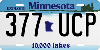 MN license plate 377UCP
