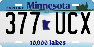 MN license plate 377UCX