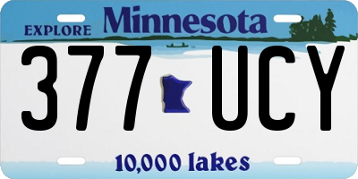 MN license plate 377UCY