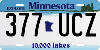 MN license plate 377UCZ