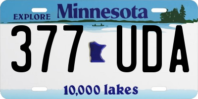 MN license plate 377UDA