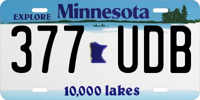 MN license plate 377UDB