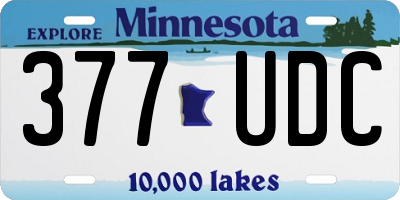 MN license plate 377UDC