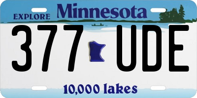 MN license plate 377UDE