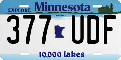 MN license plate 377UDF
