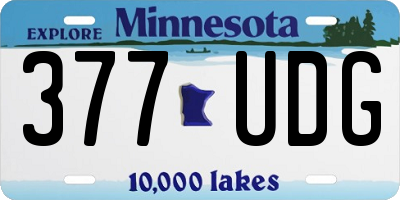 MN license plate 377UDG