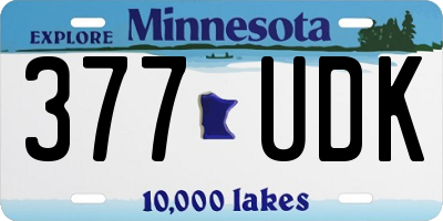 MN license plate 377UDK