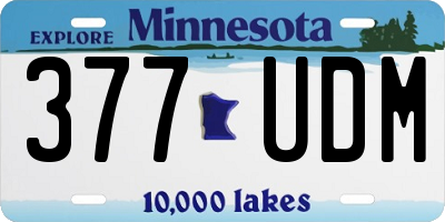 MN license plate 377UDM