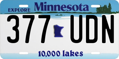MN license plate 377UDN