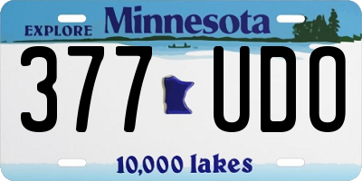 MN license plate 377UDO