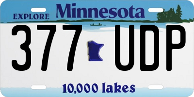 MN license plate 377UDP