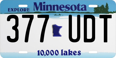 MN license plate 377UDT