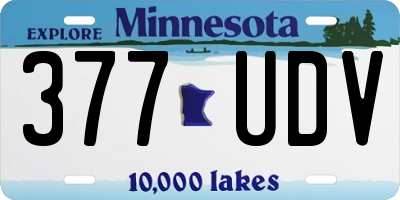 MN license plate 377UDV