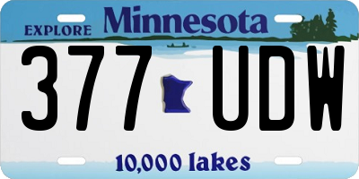 MN license plate 377UDW