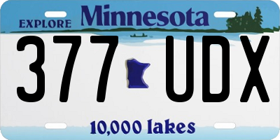 MN license plate 377UDX