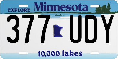 MN license plate 377UDY