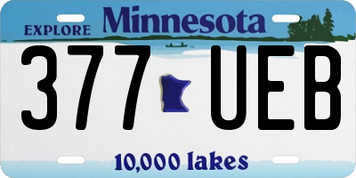 MN license plate 377UEB