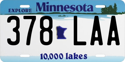 MN license plate 378LAA