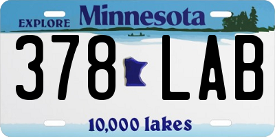 MN license plate 378LAB