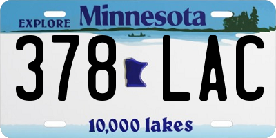 MN license plate 378LAC