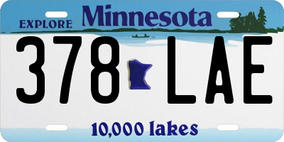 MN license plate 378LAE